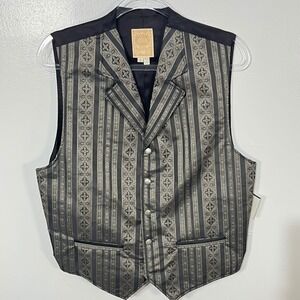 Vintage Wah Maker Frontier Clothing Men's Large Gray Medallion Brocade